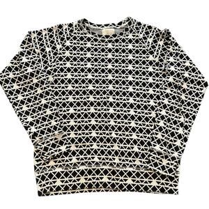 La Paz Sweater Size Medium Men's Black Geometric Print Made in Portugal